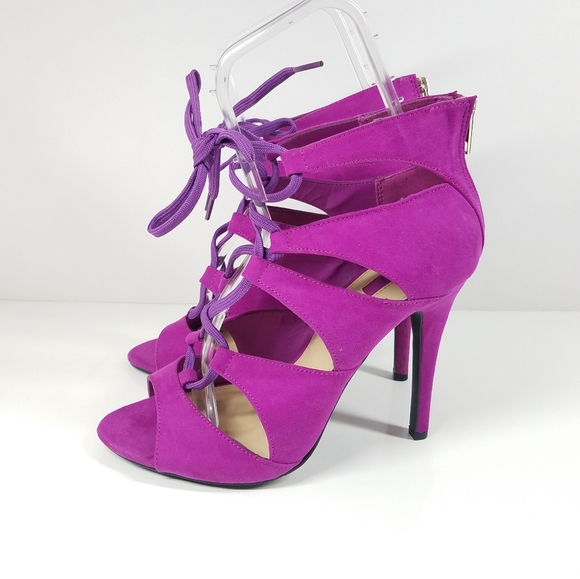 Forever 21 Fuchsia High Heel Cutout Shoes - Picture 3 of 9